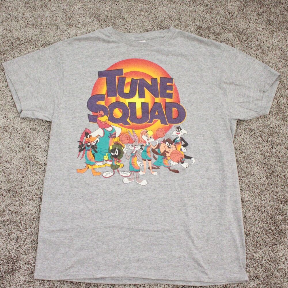 Space Jam Tune Squad Graphic T-Shirt Mens Medium Gray